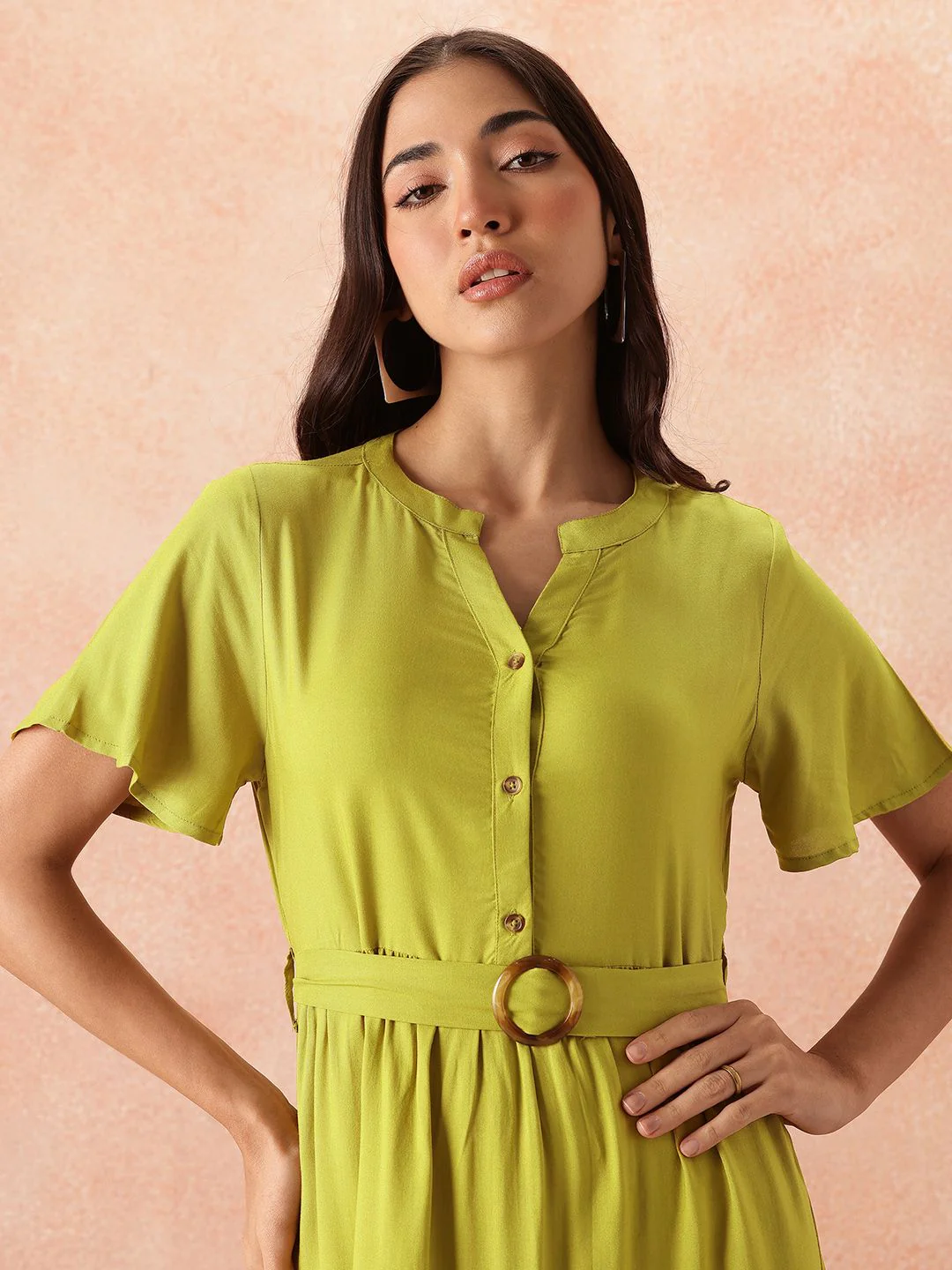 all about you A-Line Midi Dress with Belt - Image 2