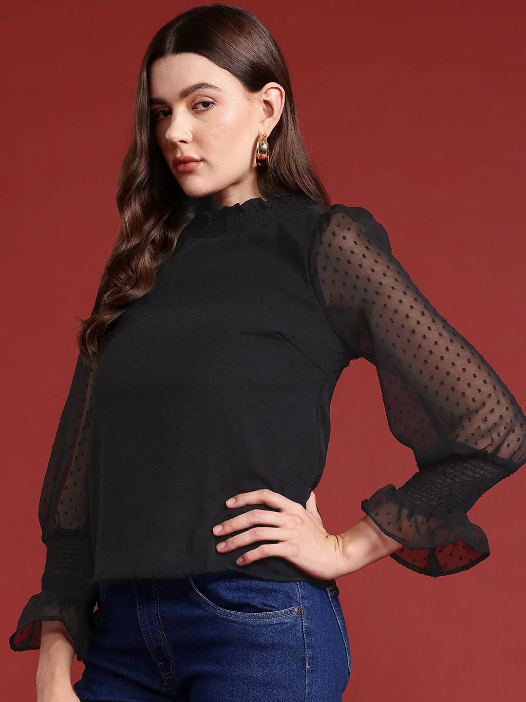 all about you Bell Sleeve Smocked Top - Image 3
