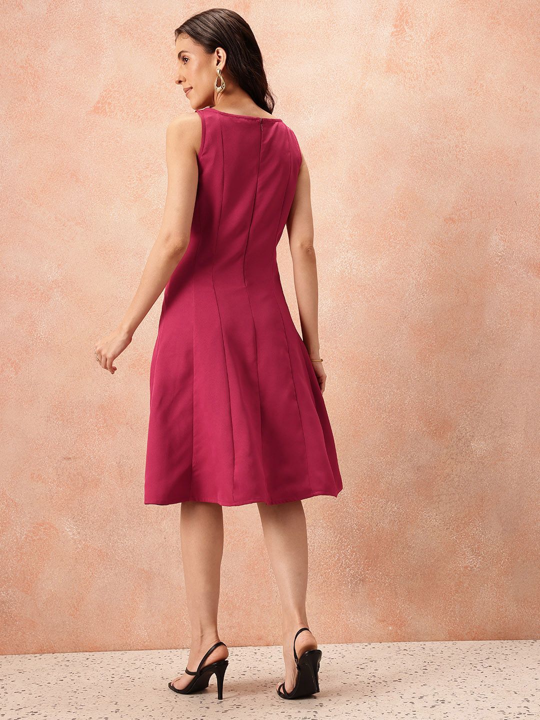 all about you Boat Neck A-Line Panelled Dress - Image 4