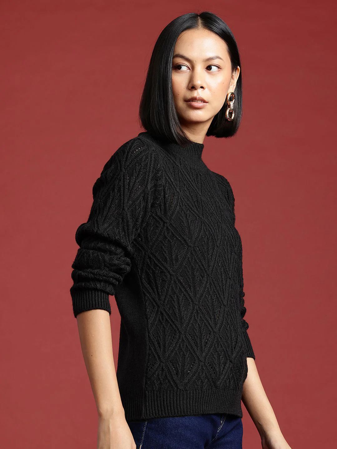 all about you Cable Knit Self-Design Pullover - Image 3