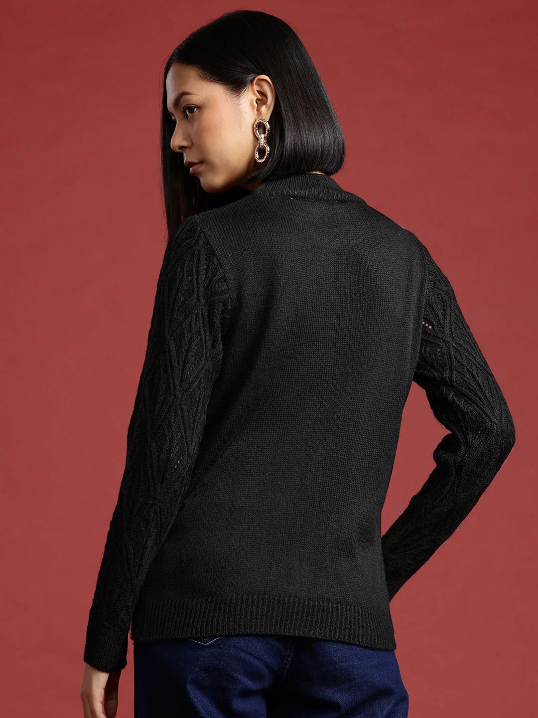 all about you Cable Knit Self-Design Pullover - Image 5