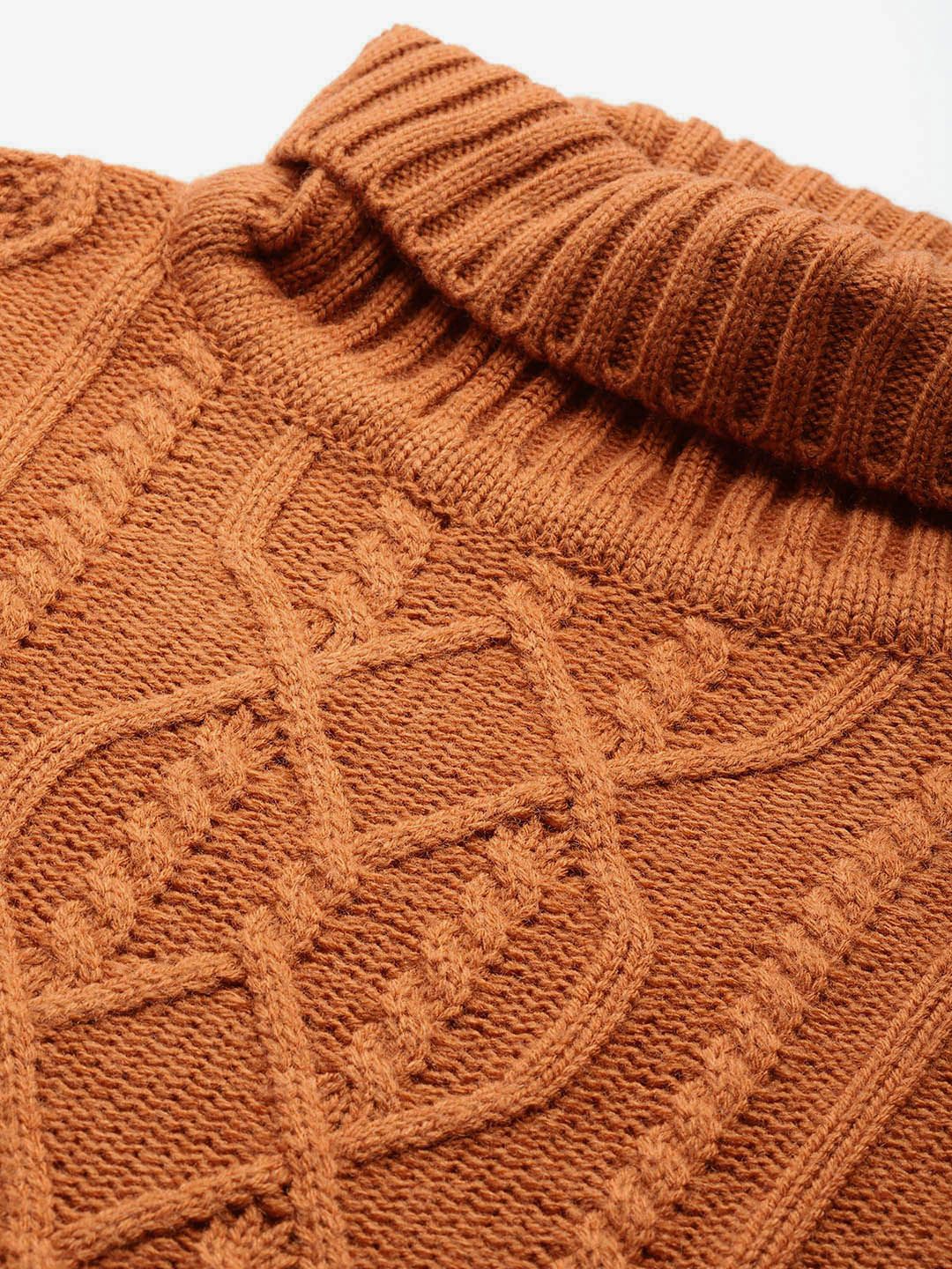 all about you Cable Knit Self-Design Turtle-Neck Pullover - Image 2