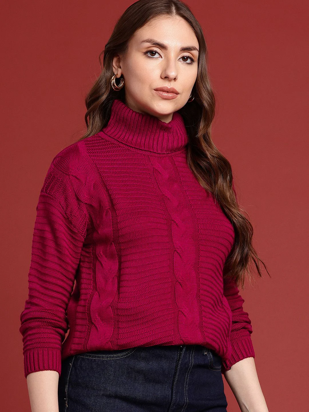 all about you Cable Knit Turtle Neck Pullover - Image 3