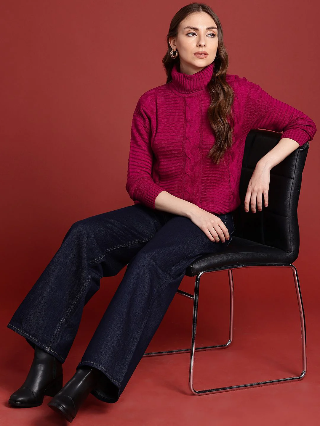 all about you Cable Knit Turtle Neck Pullover - Image 4