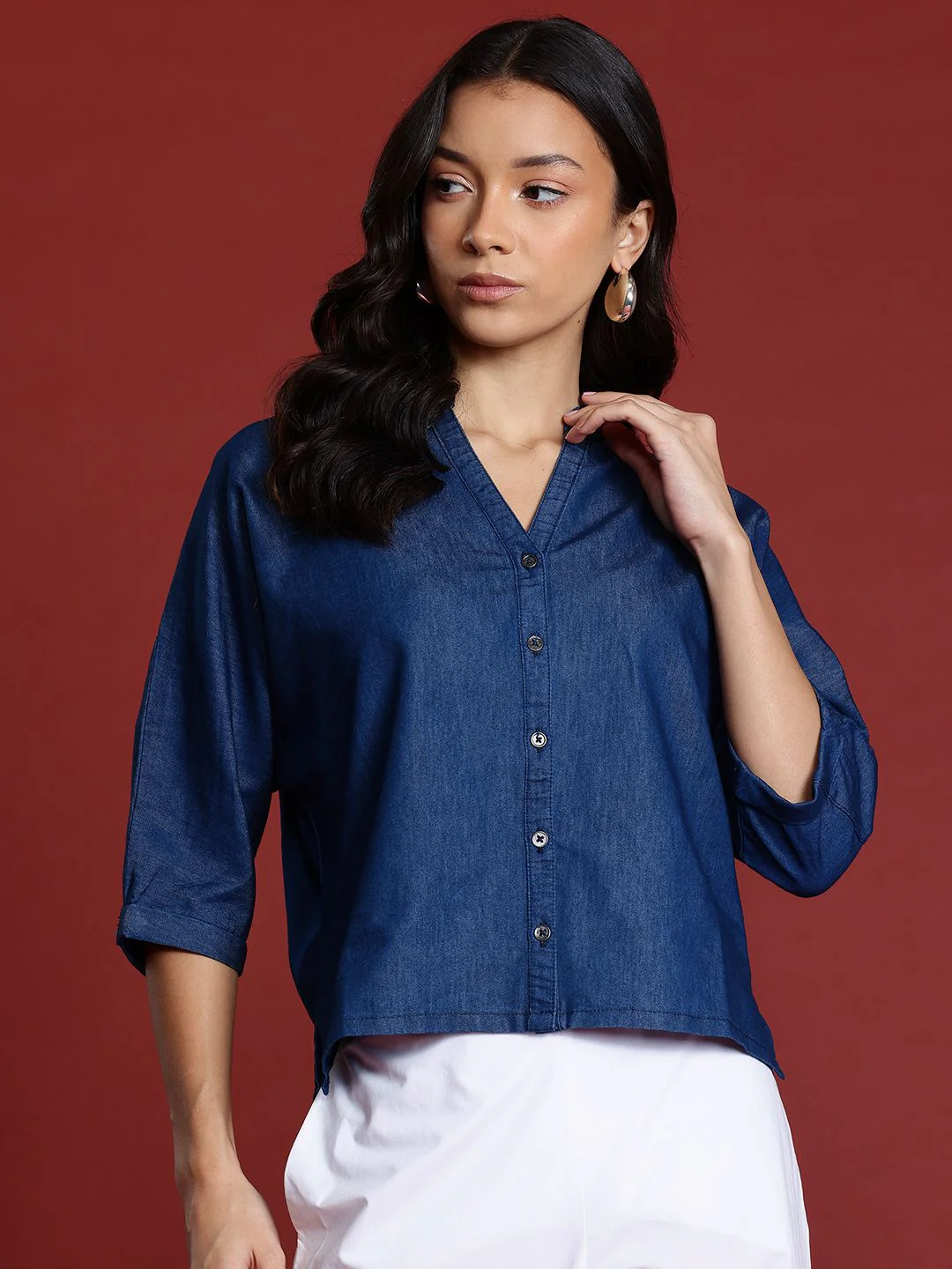 all about you Chambray Boxy Casual Shirt - Image 3