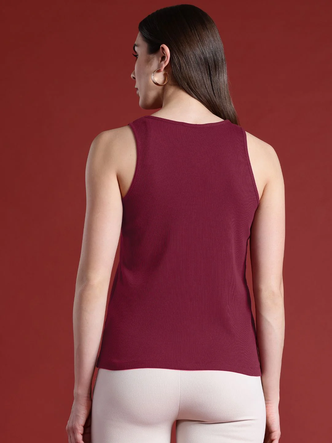 all about you Cotton Ribbed Sleeveless Fitted Top - Image 5