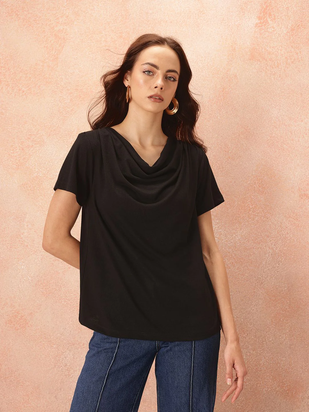 all about you Cowl Neck Solid Top - Image 3
