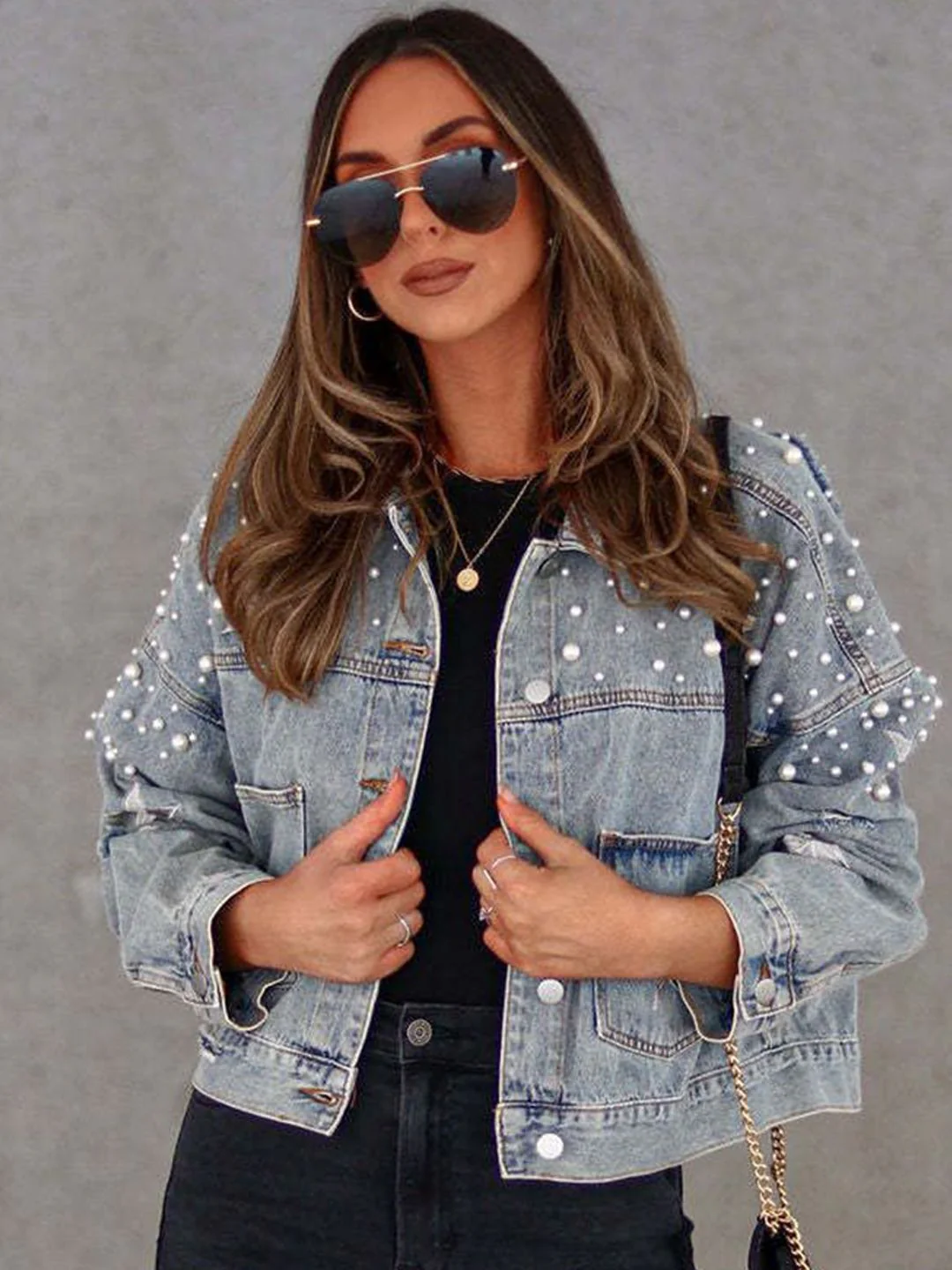 all about you Crop Denim Jacket - Image 6
