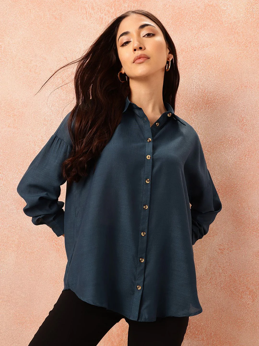 all about you Drop-Shoulder Sleeves Regular Fit Casual Shirt - Image 3