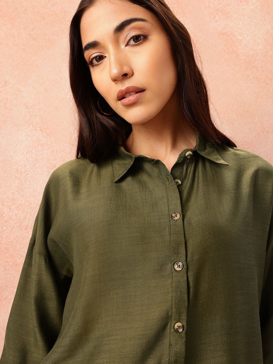 all about you Drop-Shoulder Sleeves Regular Fit Casual Shirt - Image 3