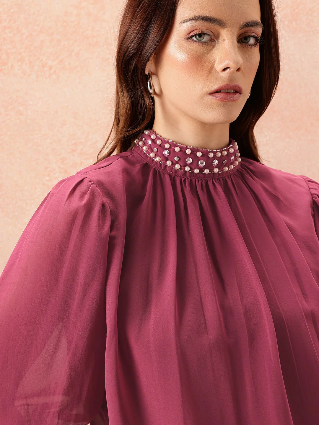 all about you Embellished High Neck Top - Image 2
