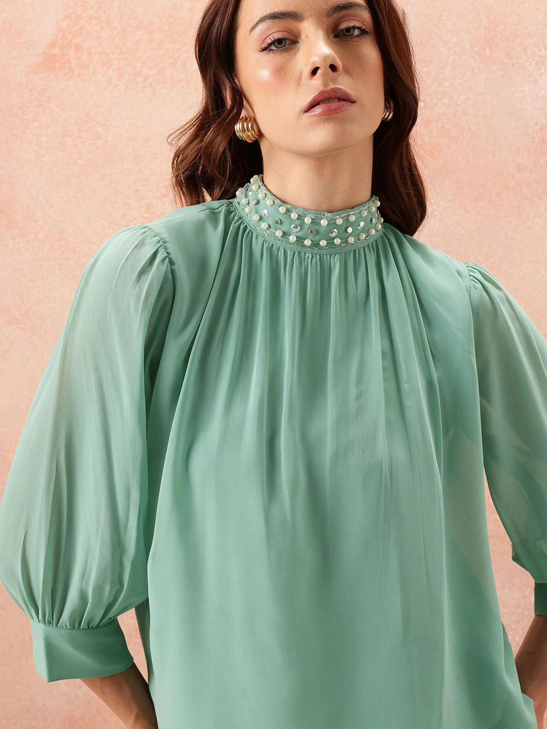 all about you Embellished High Neck Top - Image 2