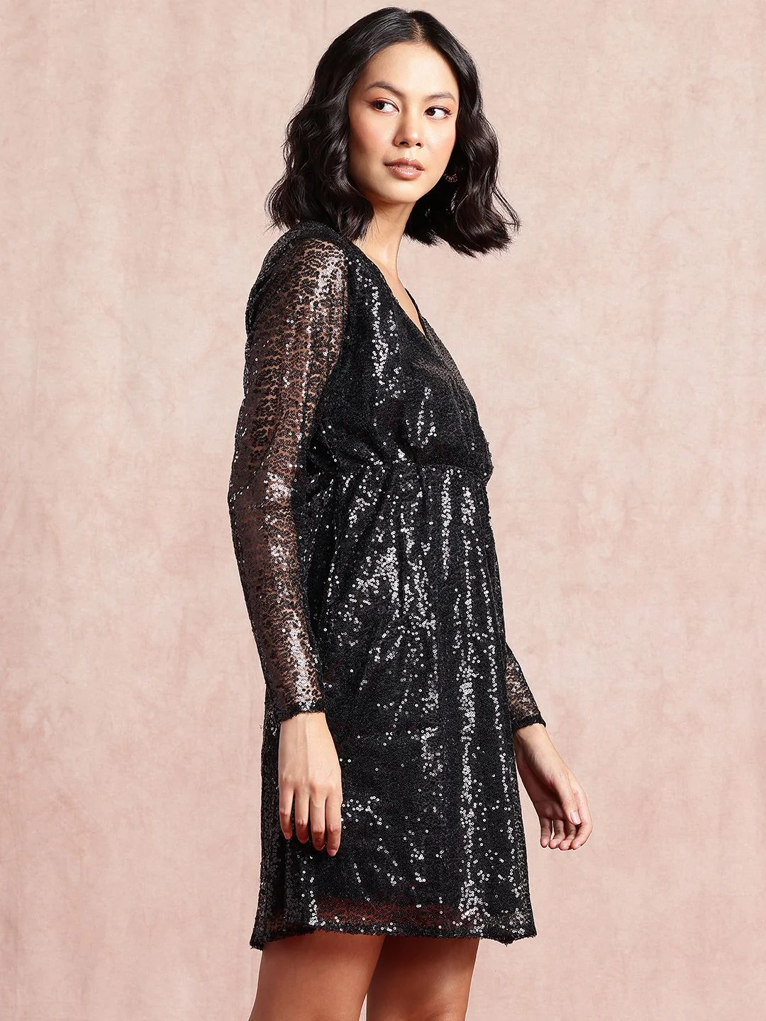 all about you Embellished Wrap Style Empire Dress - Image 5