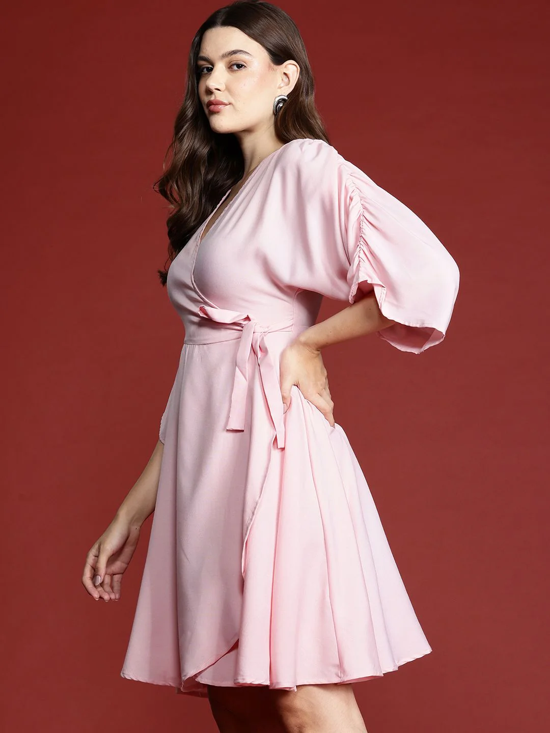 all about you Flared Sleeve Wrap Dress - Image 3