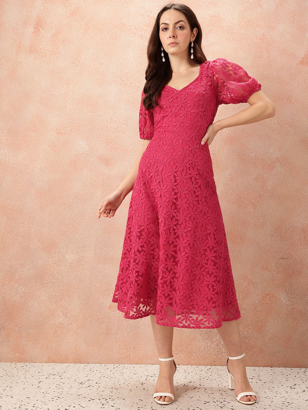 all about you Floral Lace A-Line Midi Dress - Image 3