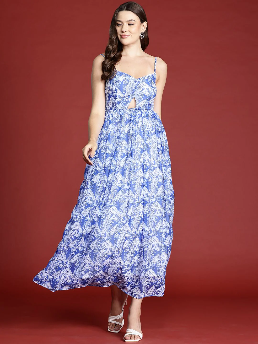 all about you Floral Print Cut-Out Maxi Dress - Image 3