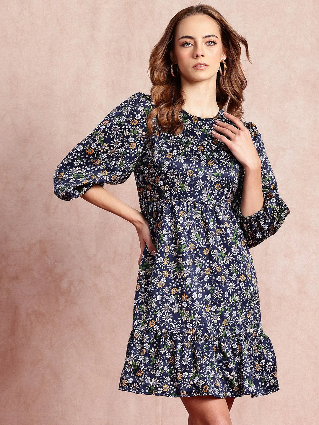 all about you Floral Print Puff Sleeve A-Line Mini Dress - Image 3
