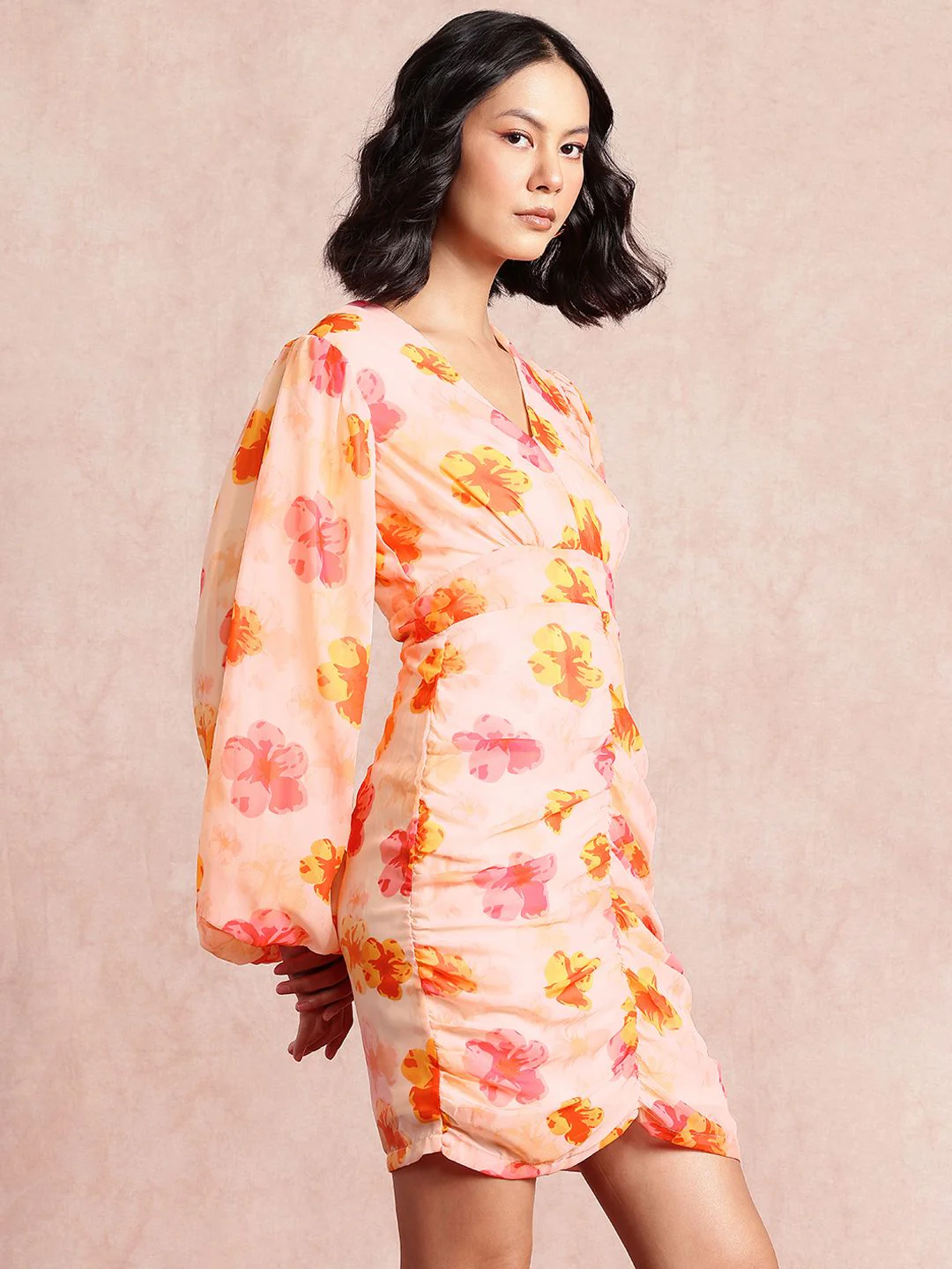 all about you Floral Print Puff Sleeve Sheath Dress - Image 5