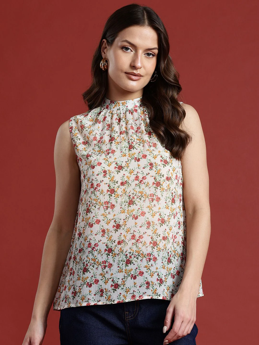 all about you Floral Print Sheer Top - Image 3