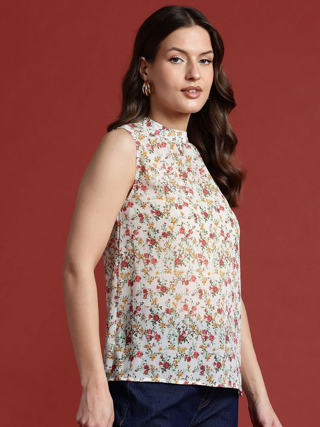 all about you Floral Print Sheer Top - Image 5
