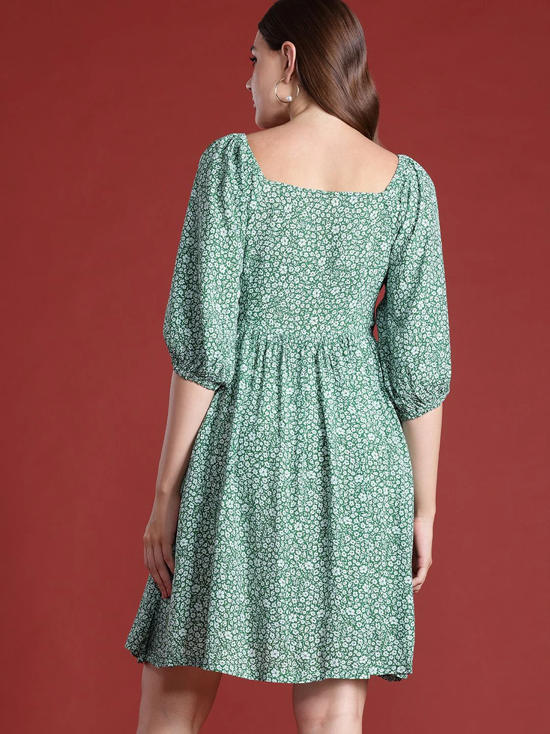 all about you Floral Print Sweetheart Neck Empire Dress - Image 5