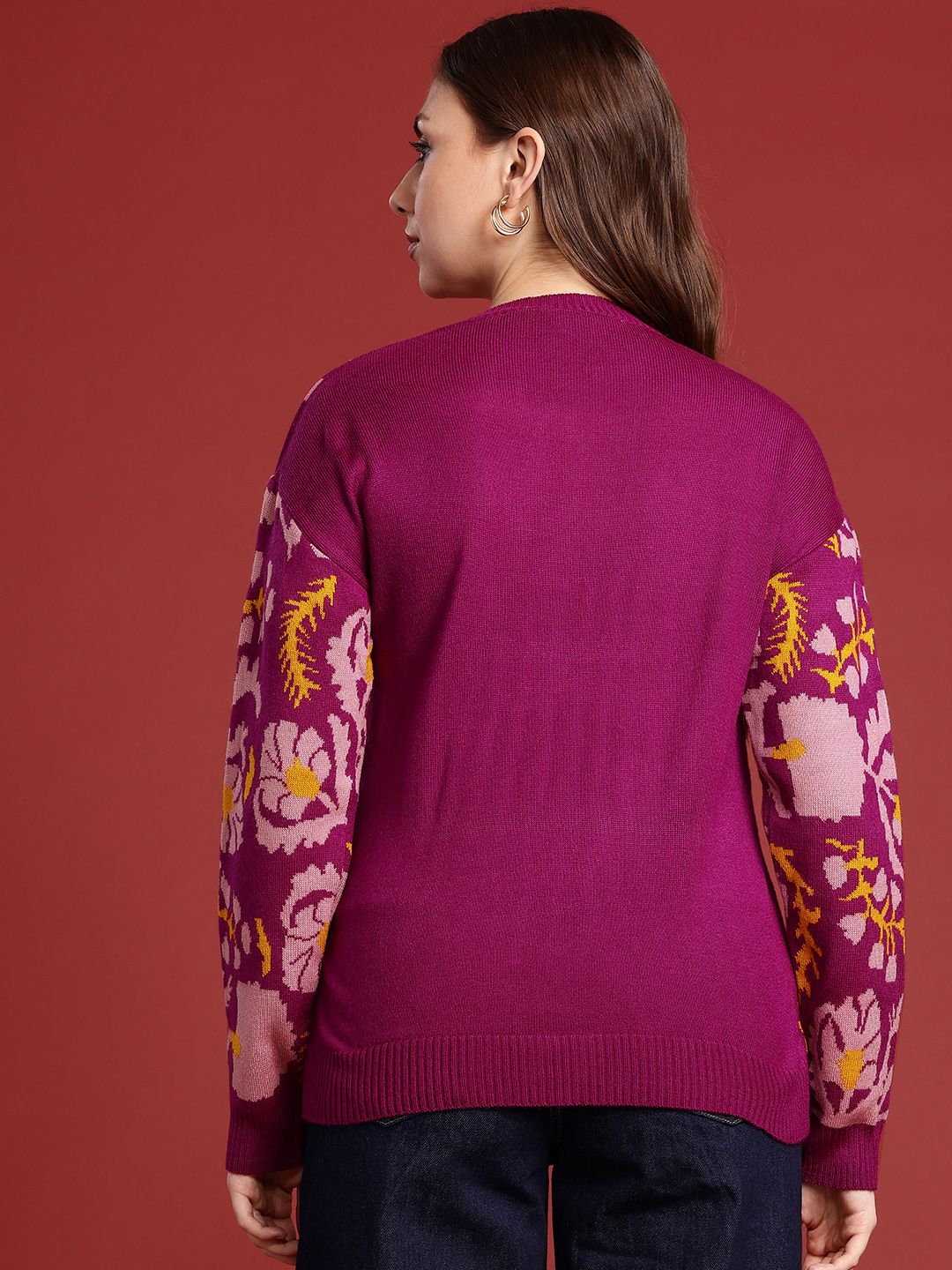 all about you Floral Self Design Pullover - Image 5