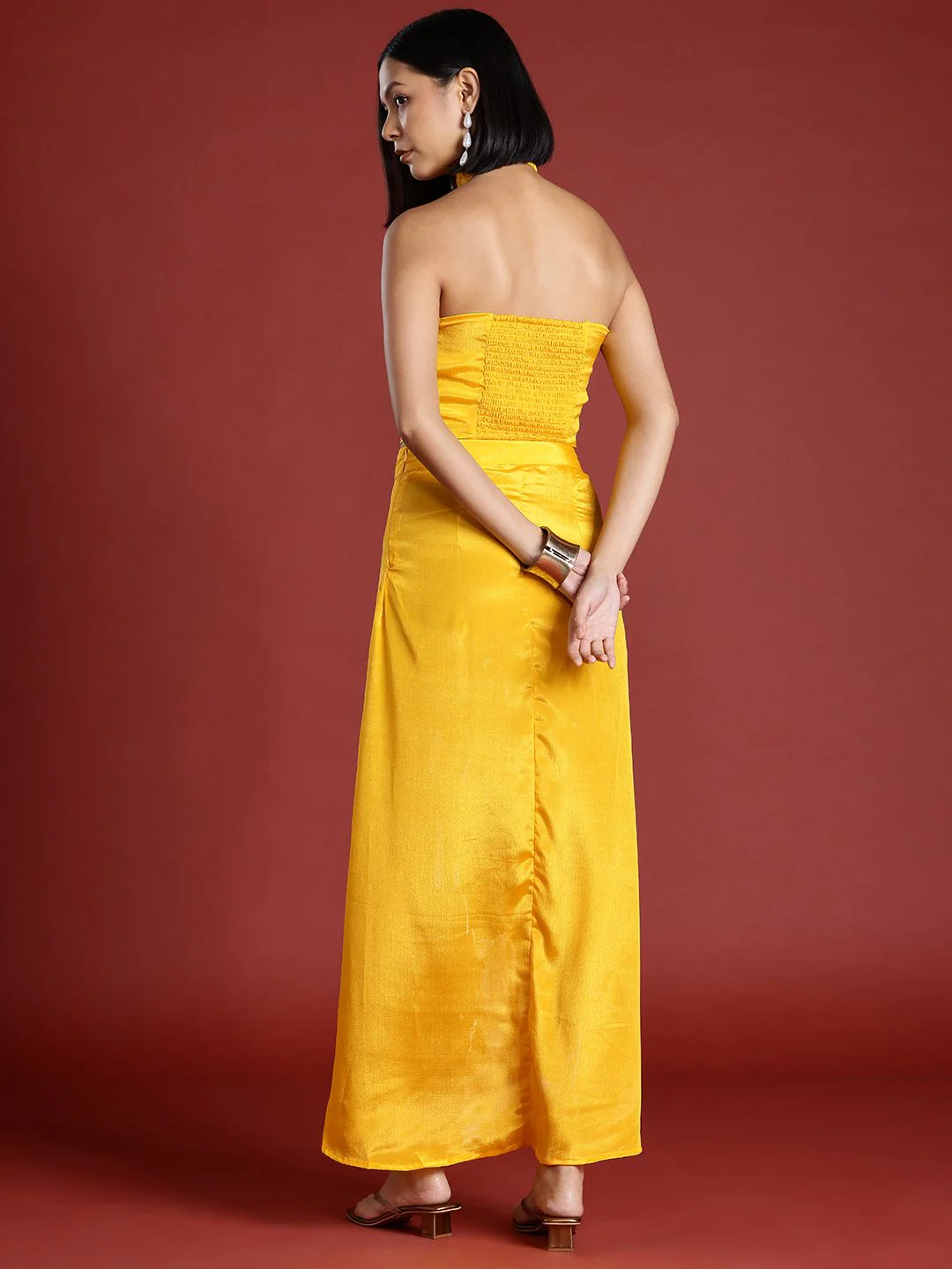 all about you Halter Neck Top With A-Line Pleated Skirt - Image 4