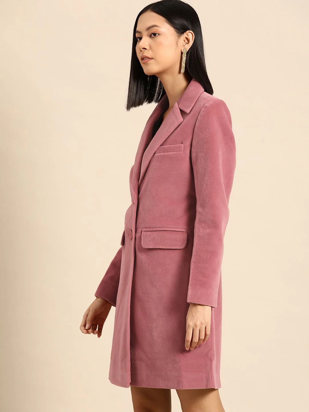 all about you Longline Velvet Overcoat - Image 5
