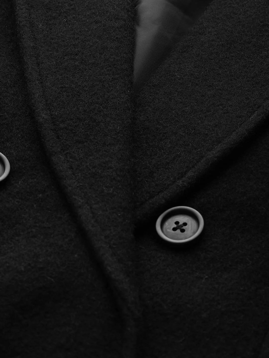 all about you Luxe Collection Women Black Solid Double Breasted Longline Trench Coat - Image 2