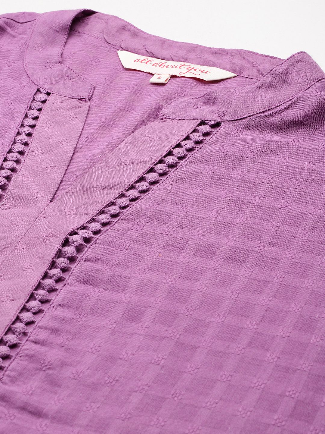 all about you Mandarin Collar Cotton Top - Image 2
