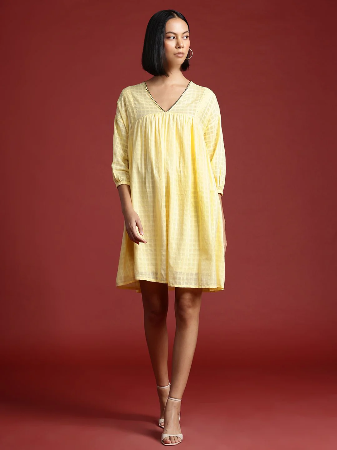 all about you Puff Sleeve Empire Dress - Image 3