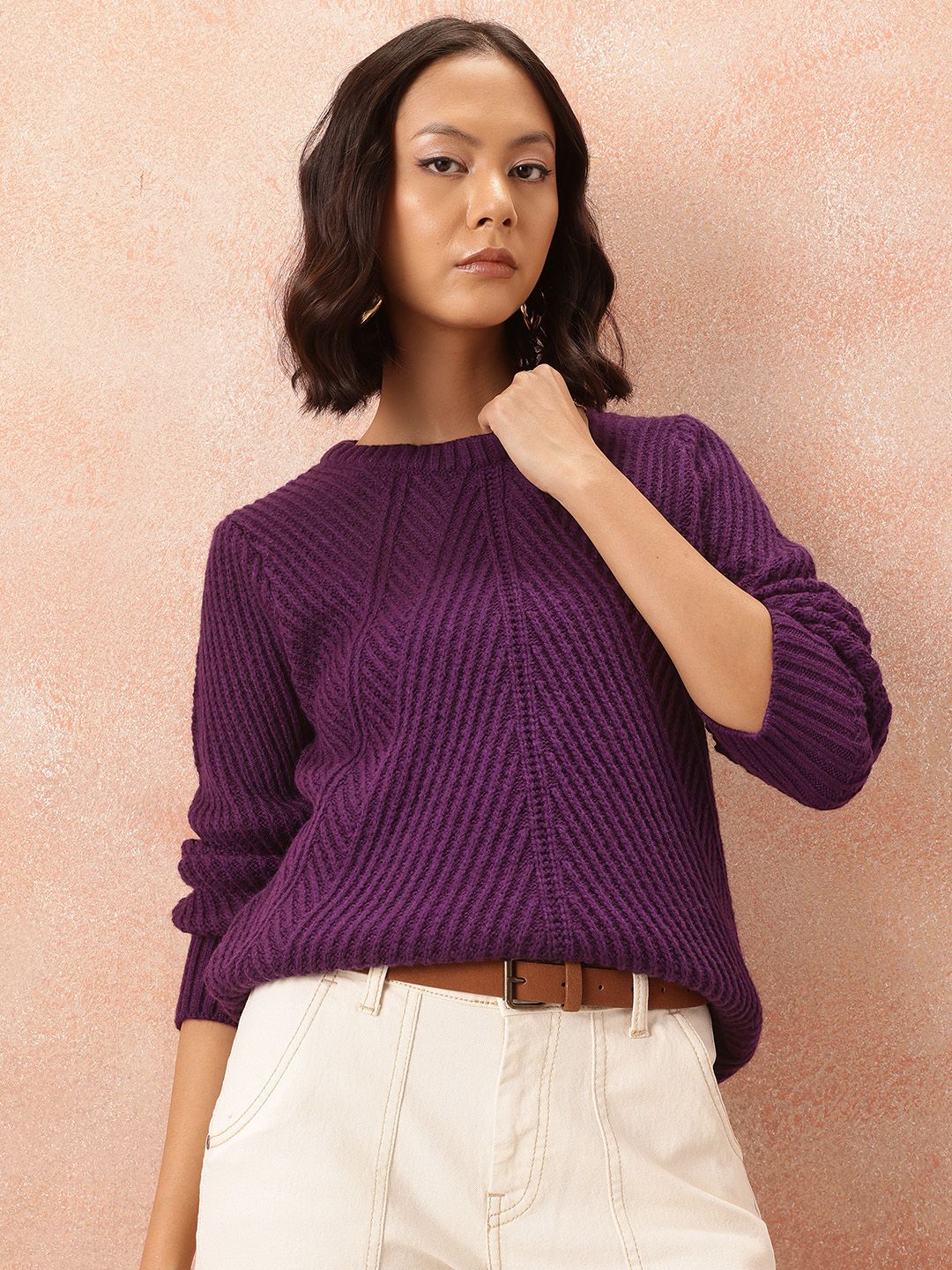 all about you Ribbed Acrylic Longline Pullover - Image 5