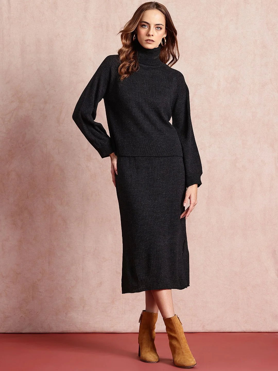 all about you Ribbed Pure Acrylic Winter Co-Ords