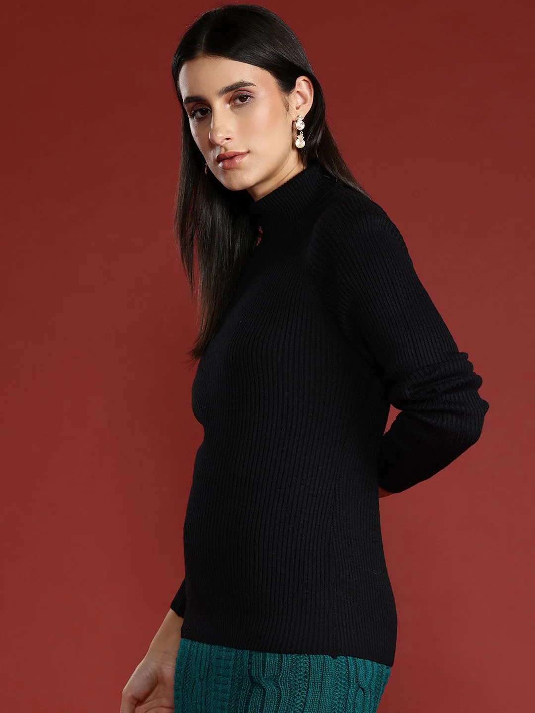 all about you Ribbed Turtle Neck Pullover - Image 3