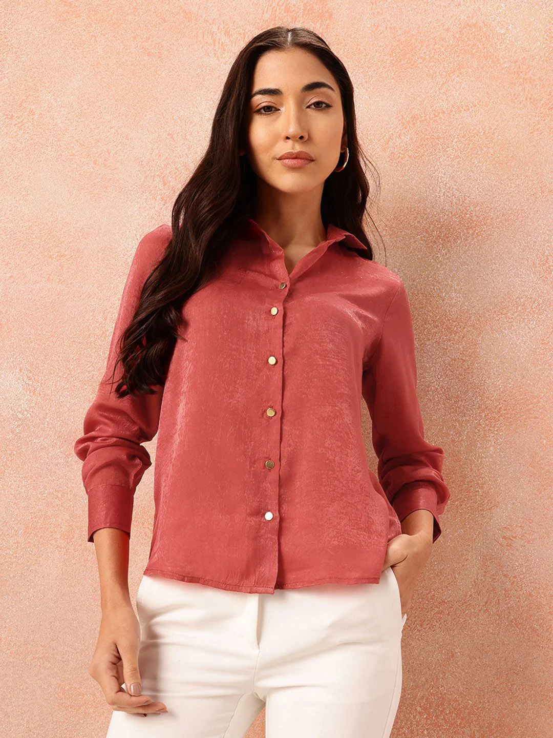 all about you Satin-Finish Regular Fit Casual Shirt - Image 3