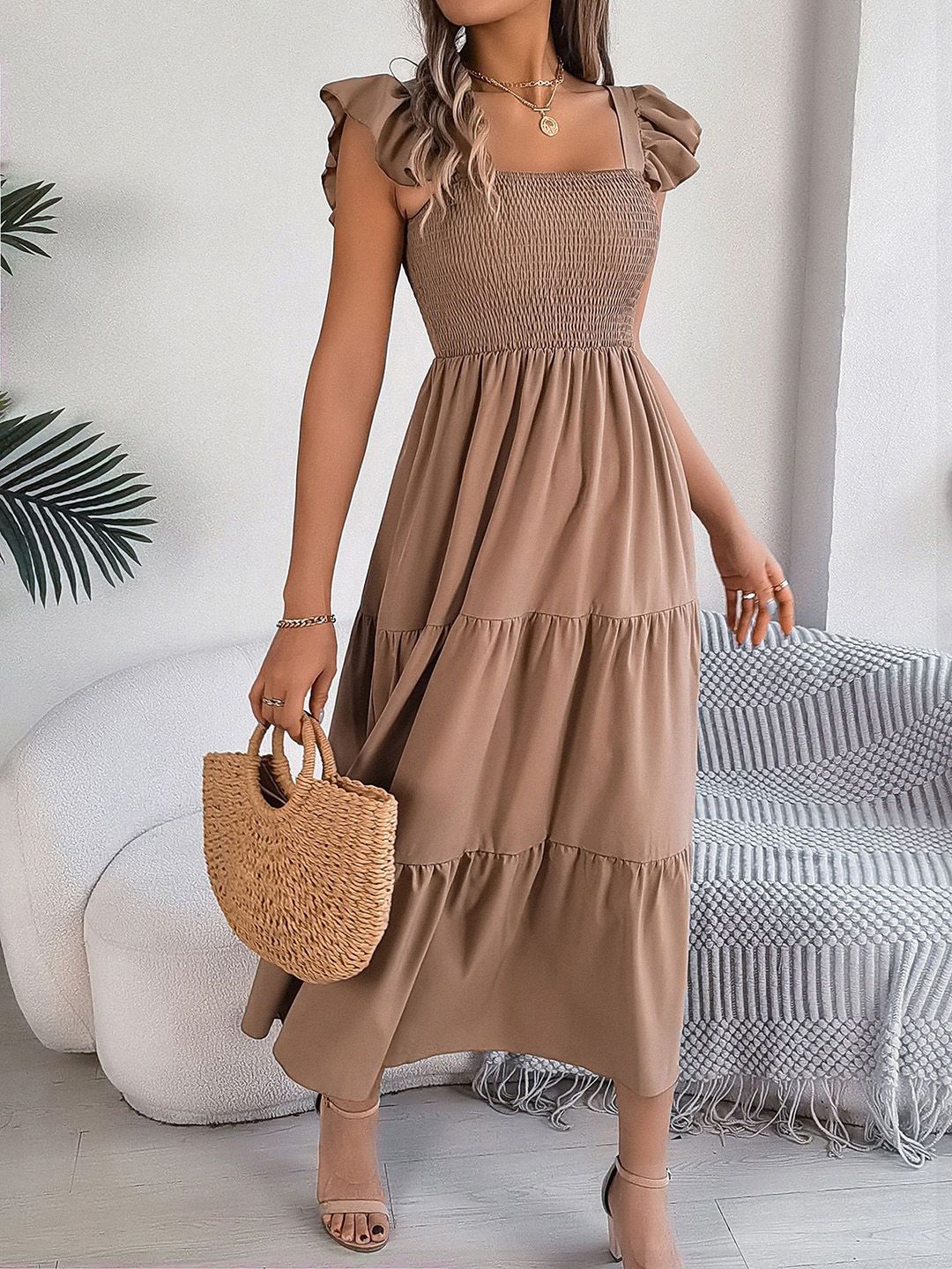 all about you Smocked Flutter Sleeve Maxi Dress - Image 2