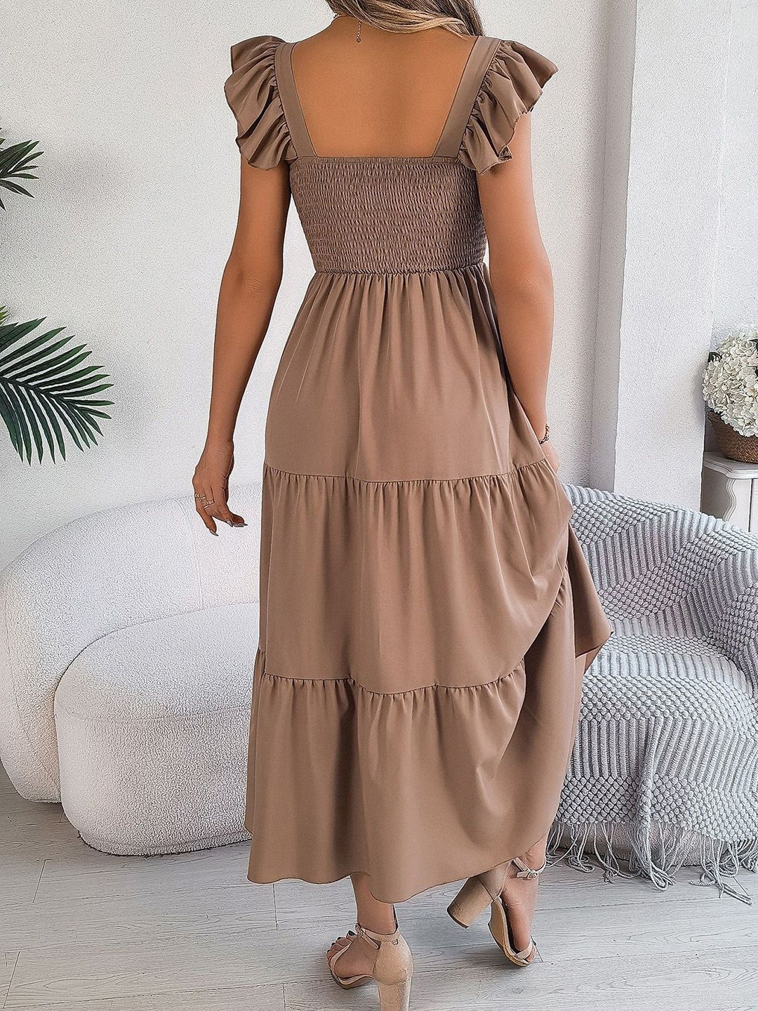 all about you Smocked Flutter Sleeve Maxi Dress - Image 5