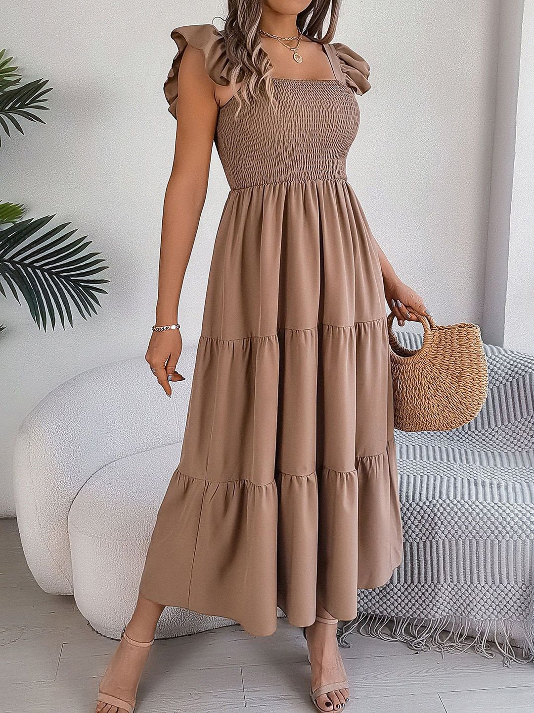 all about you Smocked Flutter Sleeve Maxi Dress - Image 6
