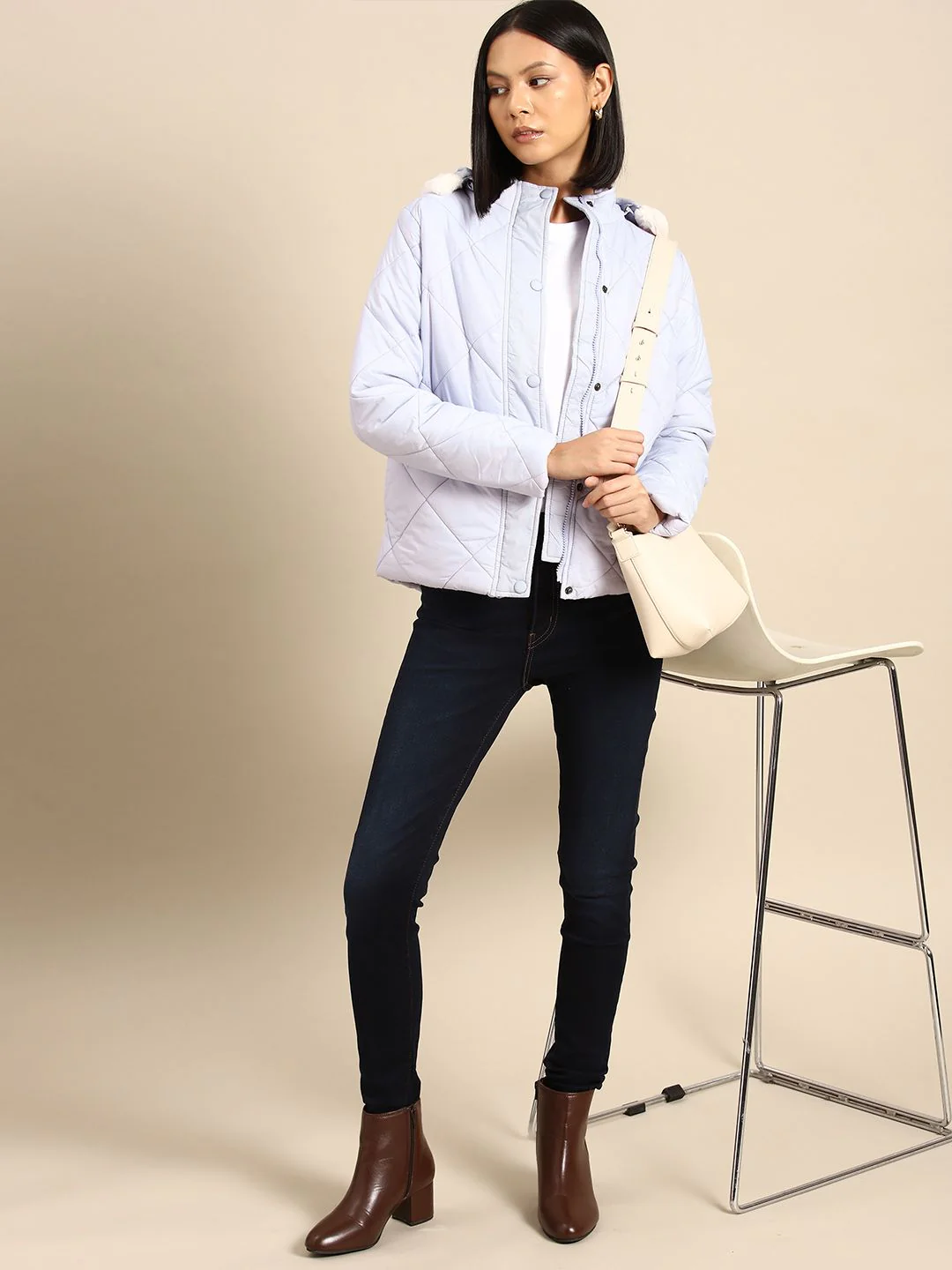 all about you Women Faux Fur Quilted Jacket - Image 4