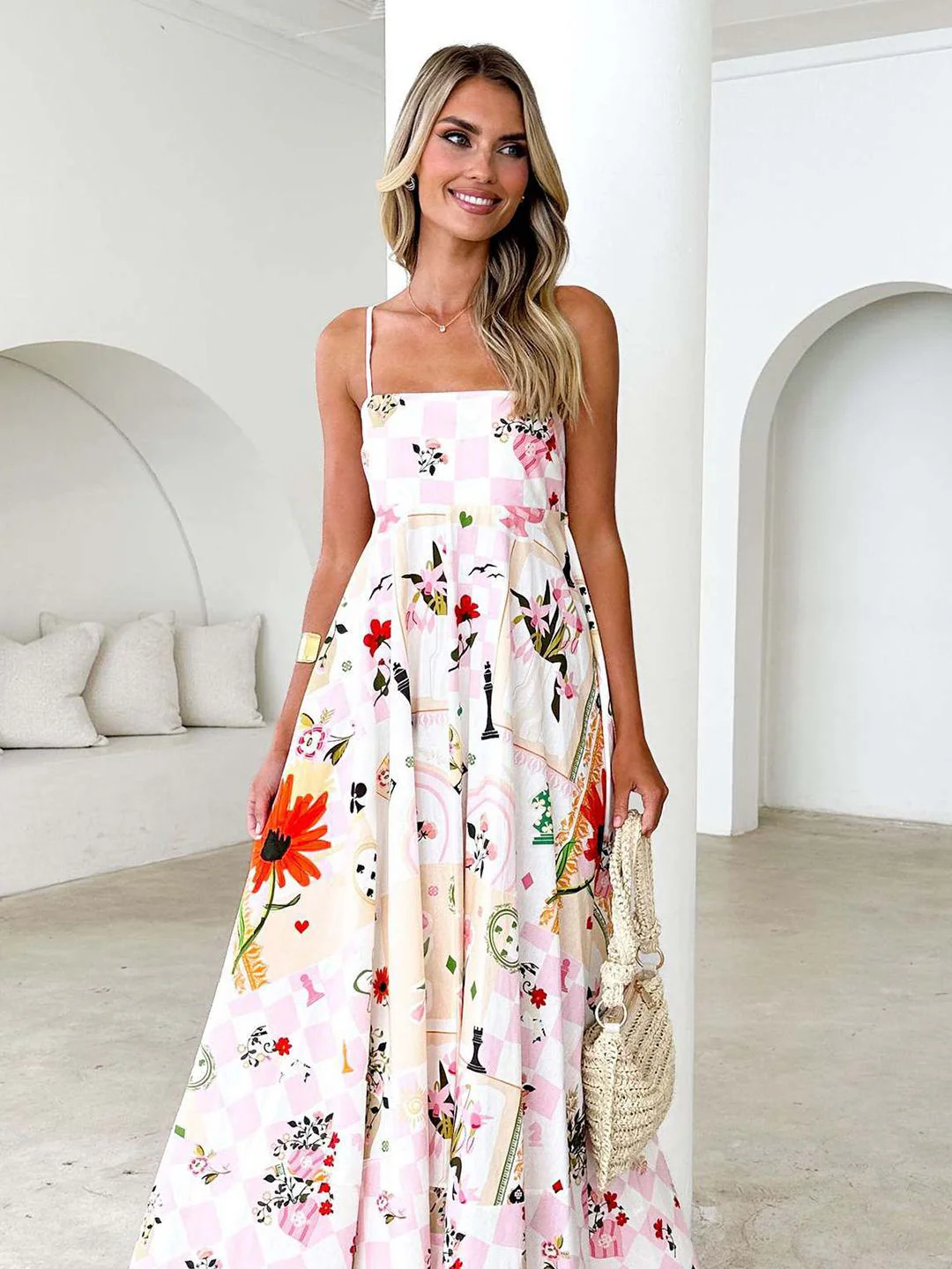 all about you Women Floral Printed Sleeveless Maxi Dress - Image 2