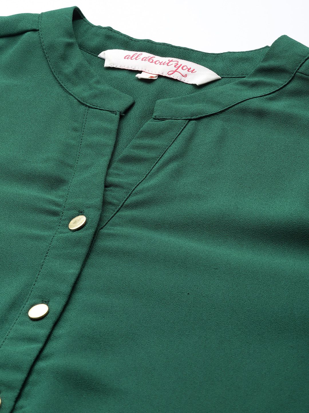 all about you Women Green Solid Shirt Style Top - Image 2