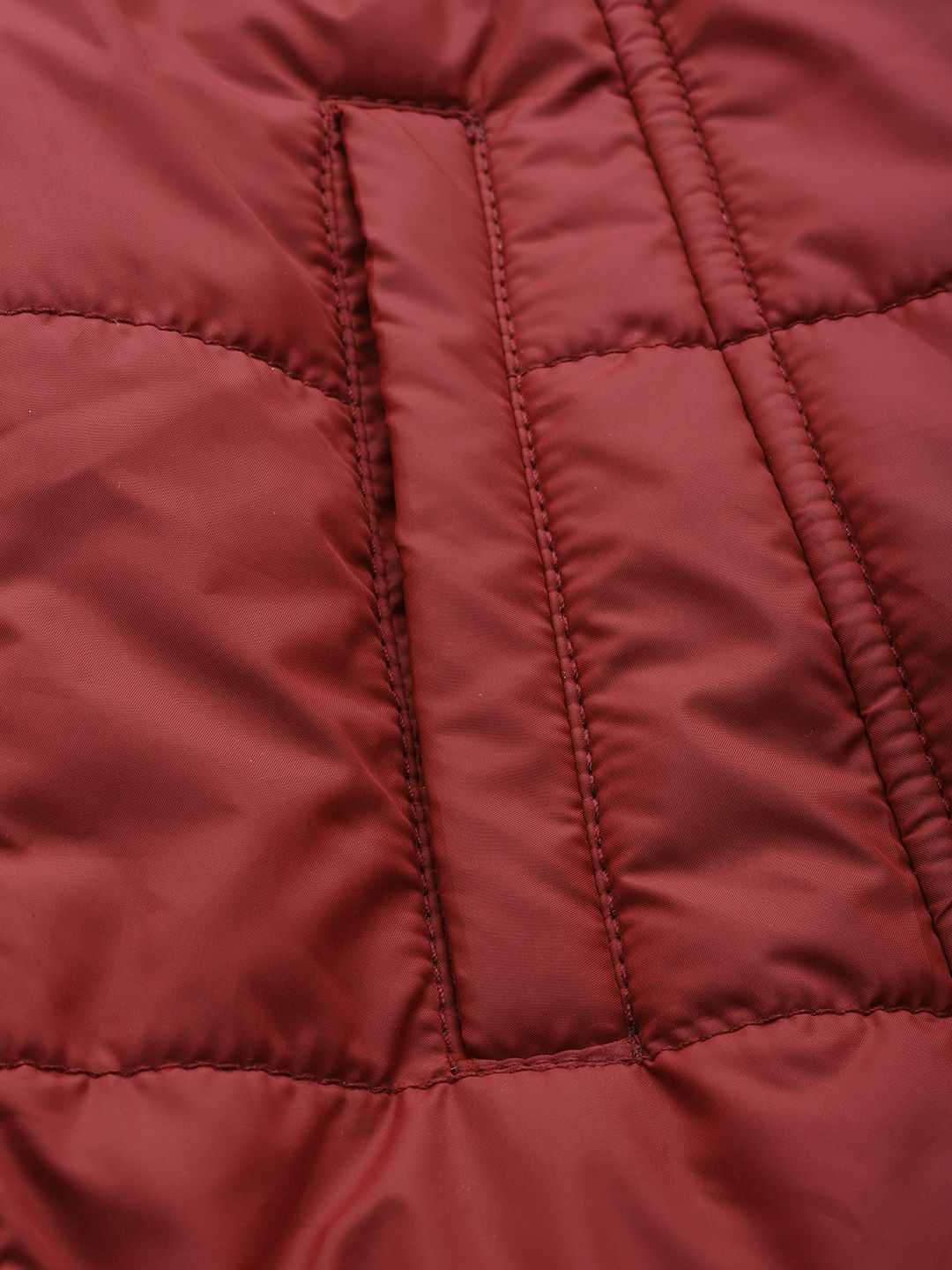 all about you Women Maroon Longline Hooded Parka Jacket with Belt - Image 6