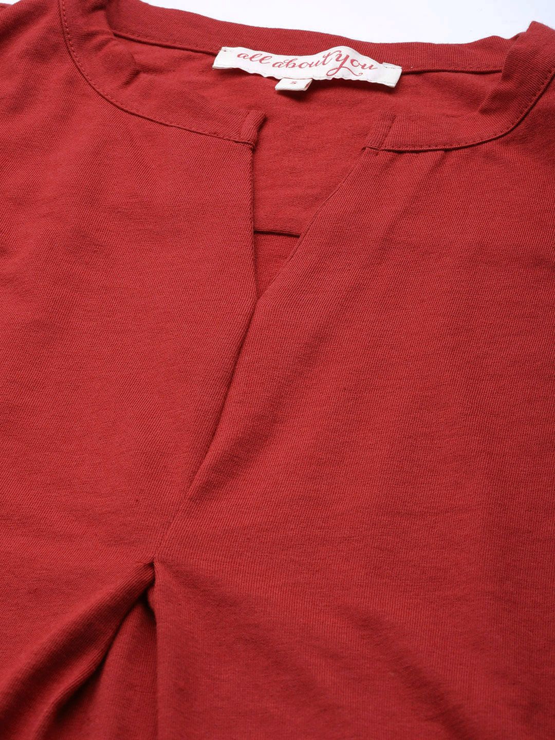 all about you Women Rust Red Solid Top - Image 2