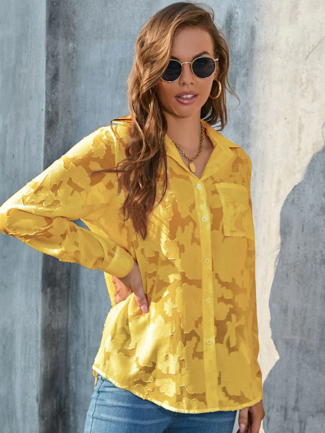 all about you Women Sheer Casual Shirt - Image 5