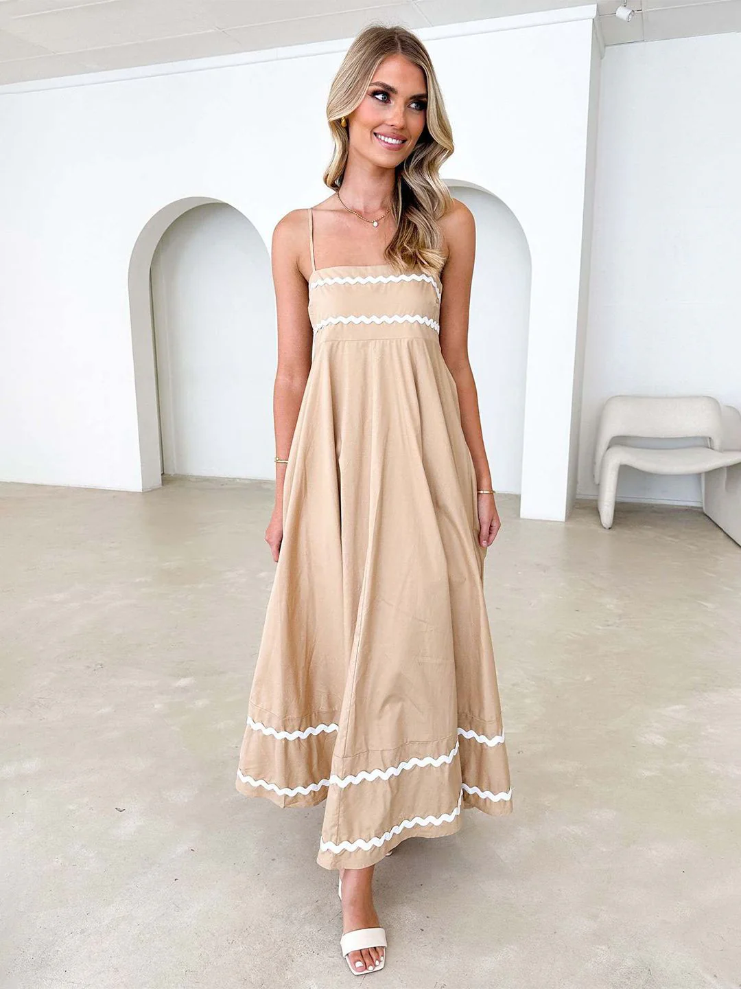 all about you Women Shoulder Straps Sleeveless Maxi Dress