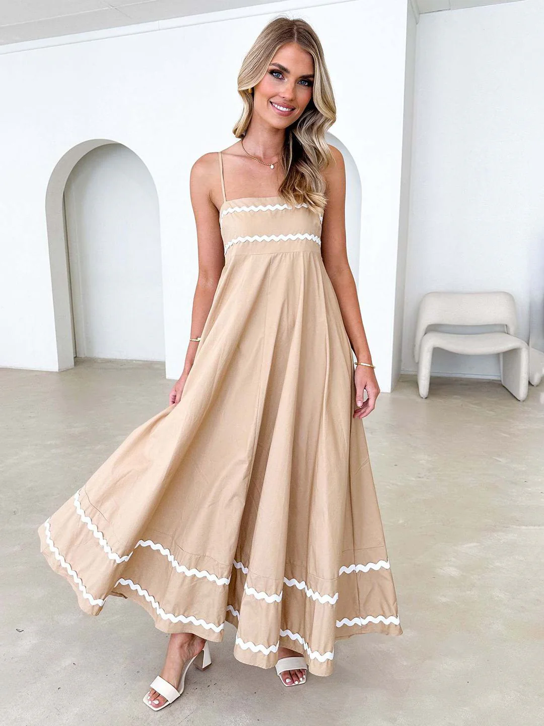 all about you Women Shoulder Straps Sleeveless Maxi Dress - Image 6