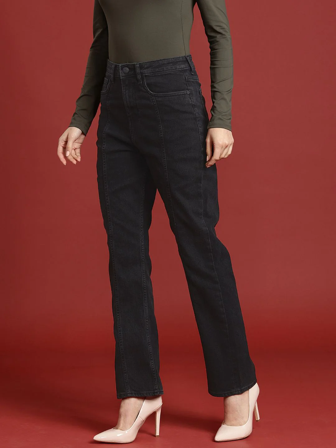 all about you Women Straight Fit High-Rise Light Fade Stretchable Jeans - Image 2
