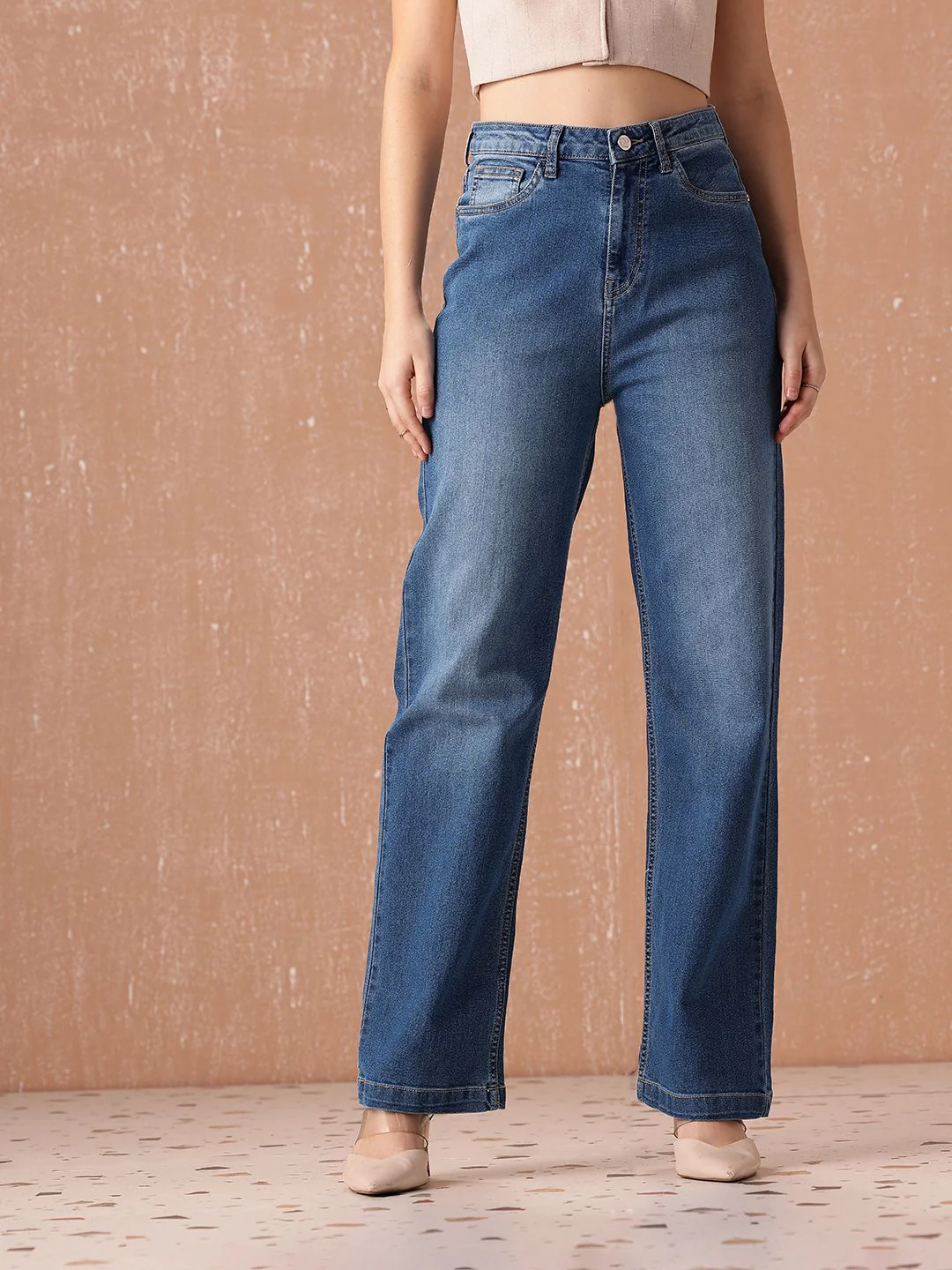 all about you Women Straight Fit High-Rise Light Fade Stretchable Jeans - Image 2