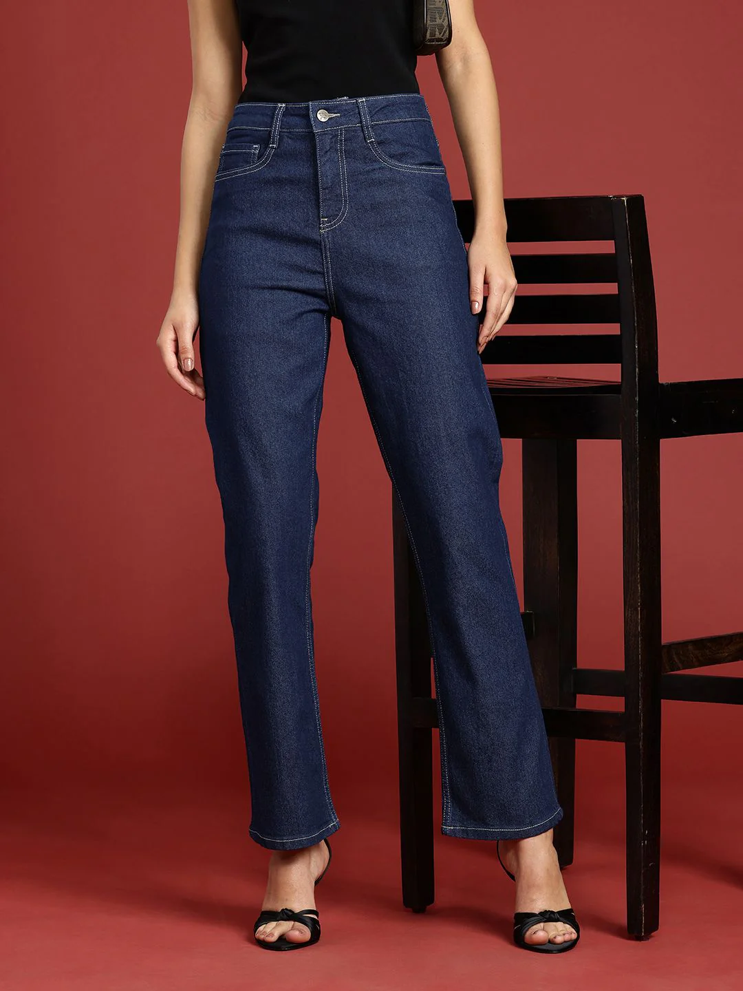 all about you Women Straight Fit High-Rise Stretchable Jeans - Image 2