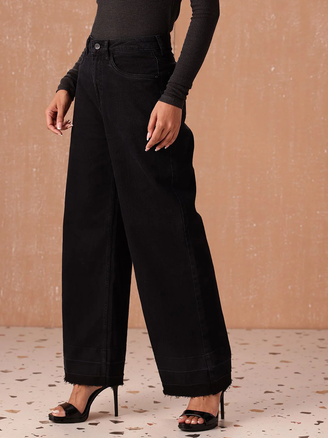 all about you Women Wide Leg High-Rise Light Fade Stretchable Jeans - Image 3